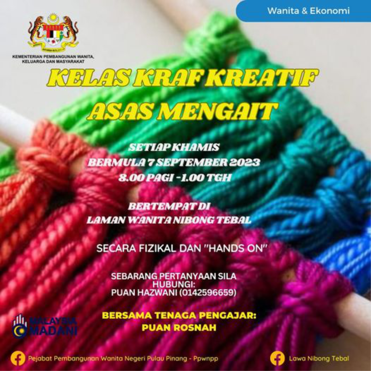 Kelas Kraf Kreatif Asas Mengait